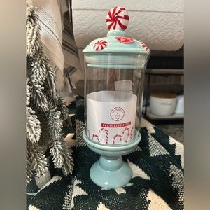 Peppermint and Pine Glass Candy Jar